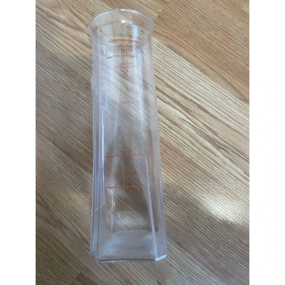 Clear Glass Cointreau Measuring Pitcher Carafe with Spout and Measurements 32 oz